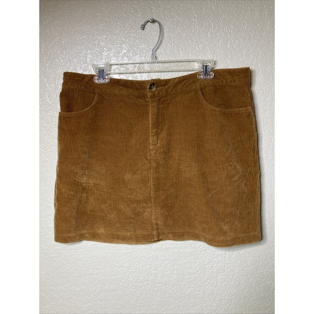 Forever 21 + Corduroy Skirt Womens Size 0X Mustard Yellow Mini Large Cord